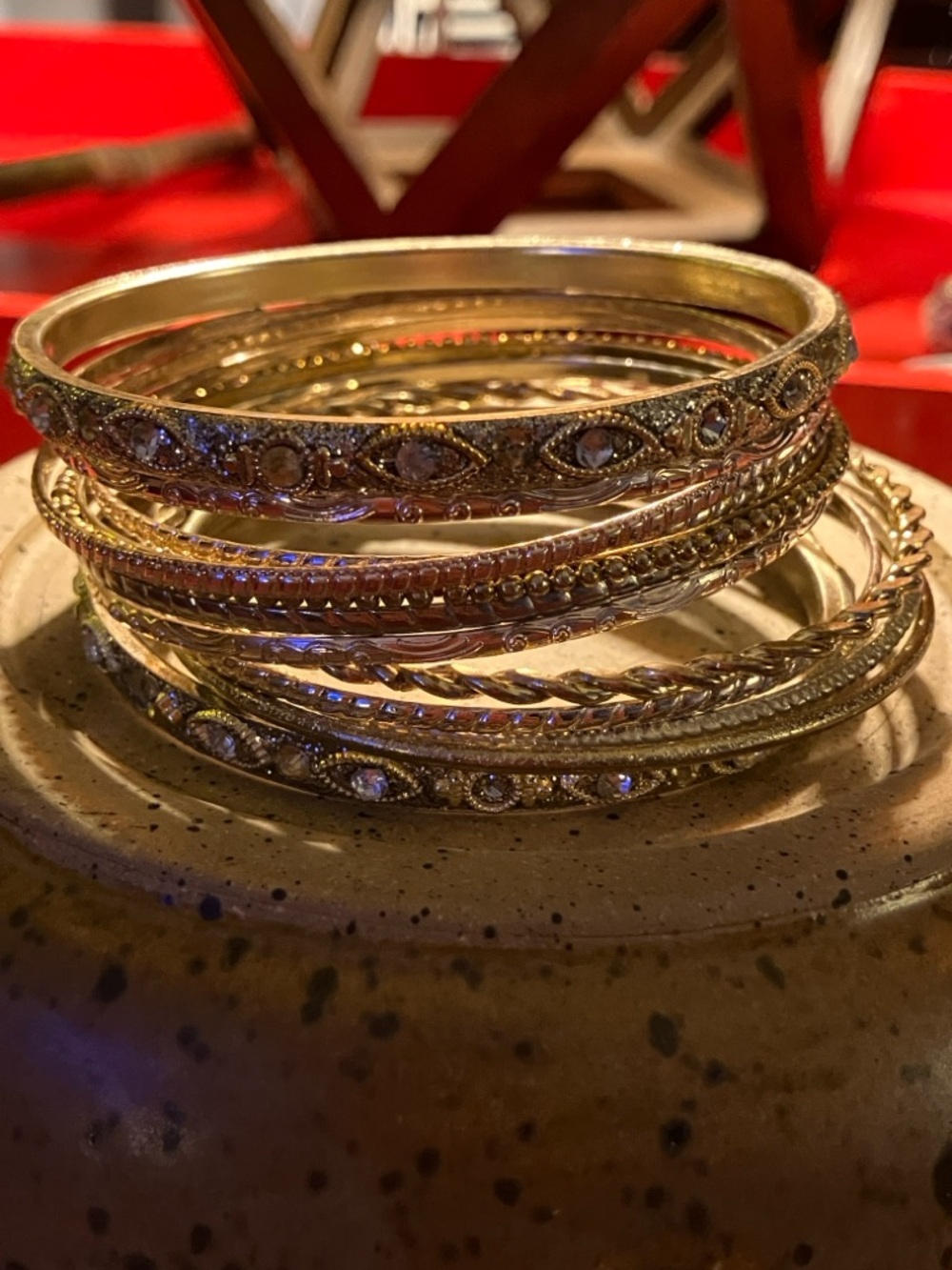 Stack of 12 assorted Bangles!